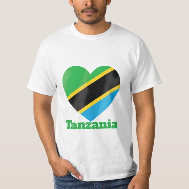 Tanzania Heart Flag T-Shirt (Front)
