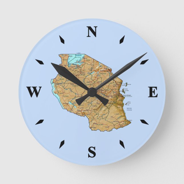 Tanzania Map Clock (Front)