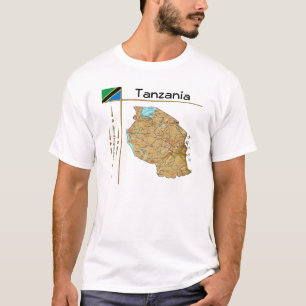 Tanzania Map + Flag + Title T-Shirt