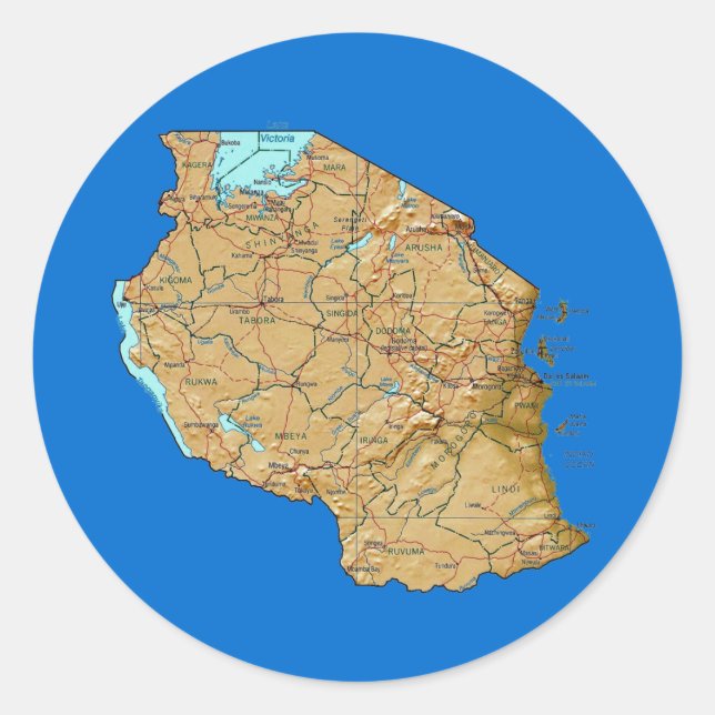 Tanzania Map Sticker (Front)