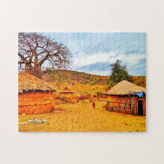 Tanzania Massai Village Jigsaw Puzzle (Horizontal)