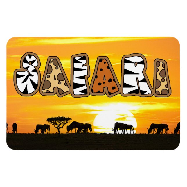 Tanzania Sunset Safari Magnet (Horizontal)