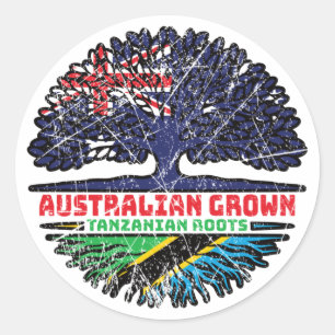 Tanzania Tanzanian Australian Australia Tree Roots Classic Round Sticker