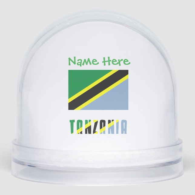 Tanzania Tanzanian Flag Green Personalised  Snowglobe (Front)
