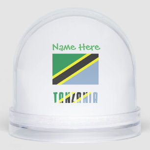 Tanzania Tanzanian Flag Green Personalized Snowglobe