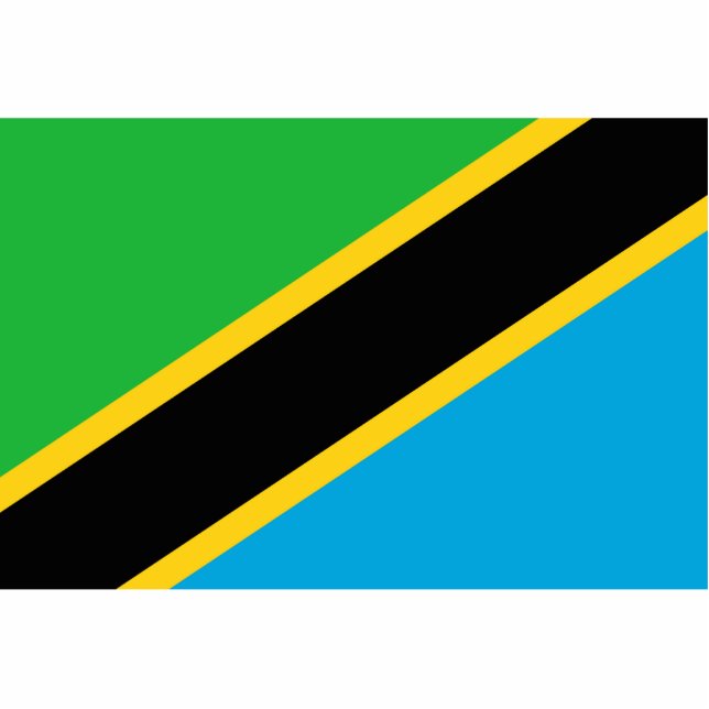 Tanzania – Tanzanian Flag Standing Photo Sculpture (Front)