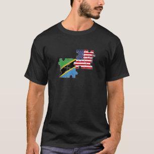 Tanzania Usa Love Roots Tanzanian American Flag T-Shirt