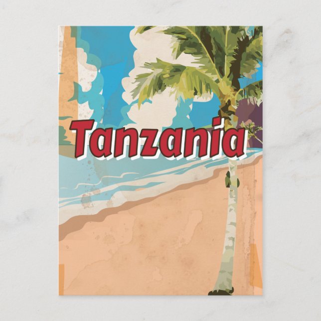 Tanzania Vintage vacation Poster Postcard (Front)