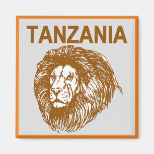 Tanzania With Lion Magnet