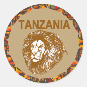 Tanzania With Lion Sticker
