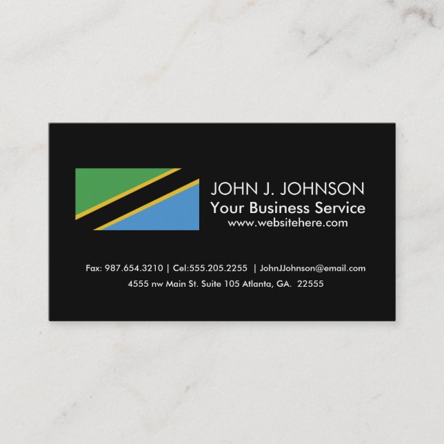 Tanzanian Flag Business Card (Front)