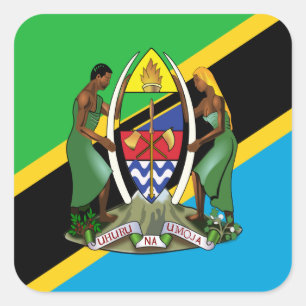 Tanzanian Flag & Coat of Arms, Flag of Tanzania Square Sticker