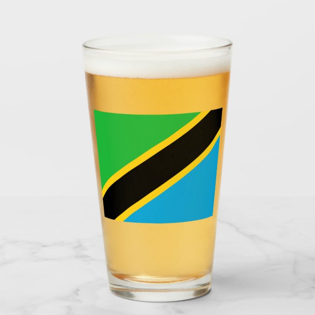 Tanzanian Flag Glass (Front Filled)