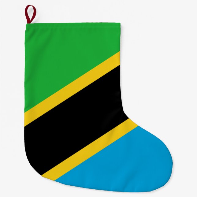 Tanzanian Flag Large Christmas Stocking (Front)