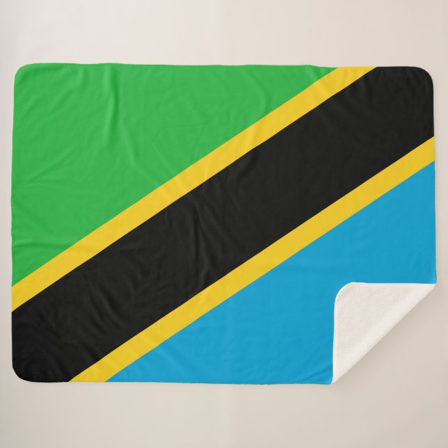 Tanzanian Flag Sherpa Blanket (Front (Horizontal))