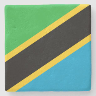 Tanzanian Flag Stone Coaster