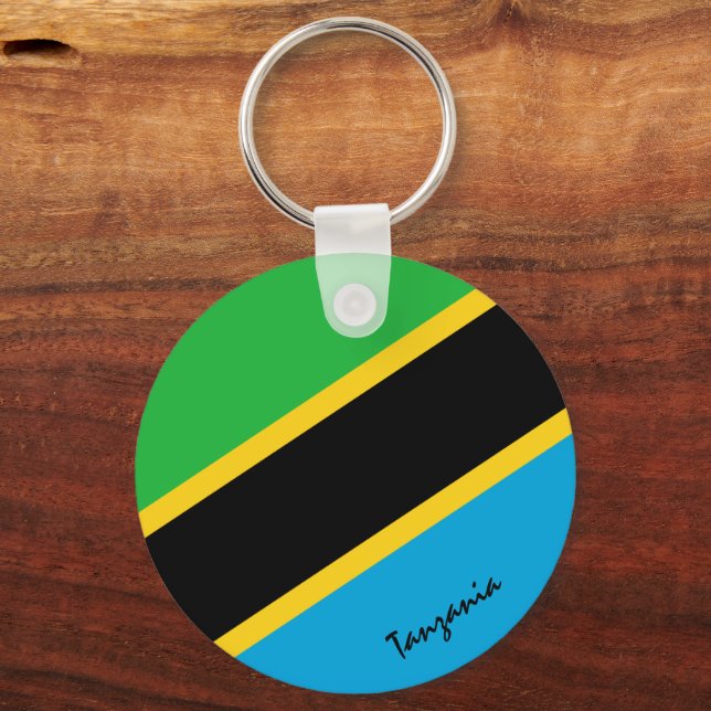 Tanzanian Flag & Tanzania patriots / sports Key Ring (Front)