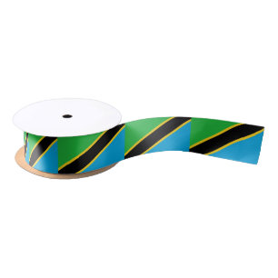 Tanzanian Flag & Tanzania travel, holiday/sports Satin Ribbon
