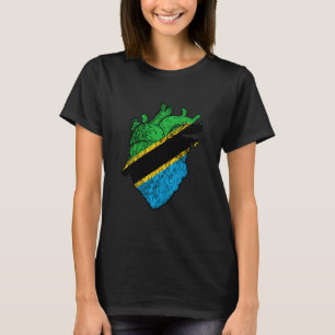 Tanzanian Pride Tanzanian Roots Tanzania Flag Hear T-Shirt