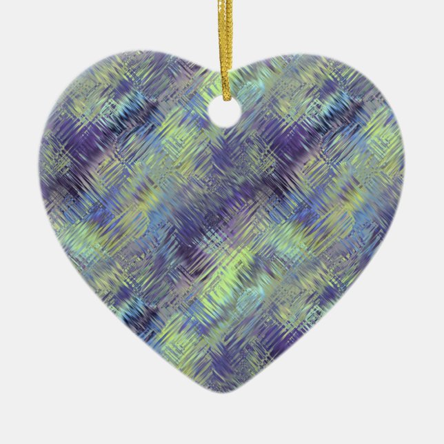 Tanzanite Blue Liquid Pattern Ceramic Tree Decoration (Front)