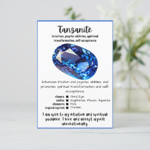 Tanzanite Crystal Meaning Card