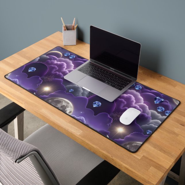 Tanzanite Diamond Celestial Moon Desk Mat (Office 2)