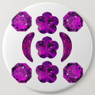 Tanzanite Gemstone Purple 6 Cm Round Badge