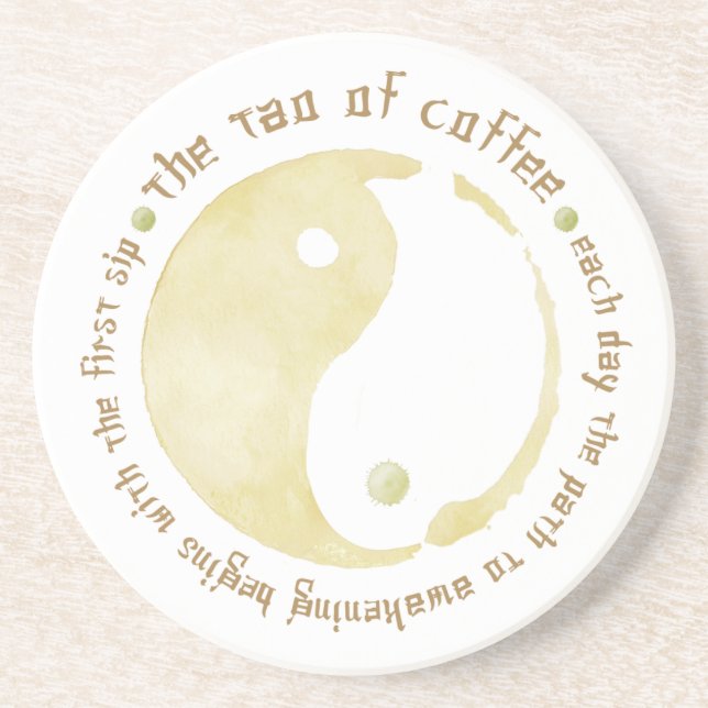 tao of coffee mug coaster (Front)