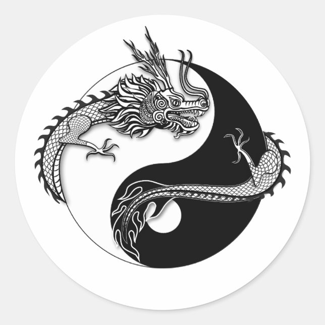 Tao of the Dragon Year Classic Round Sticker (Front)