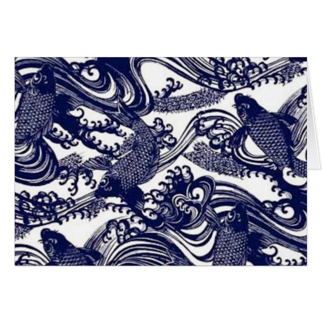 Taoism Yin Yang Blue Japanese Tattoo Koi Fish (Front Horizontal)