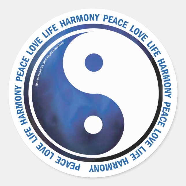 Taoism Ying Yang Classic Round Sticker (Front)