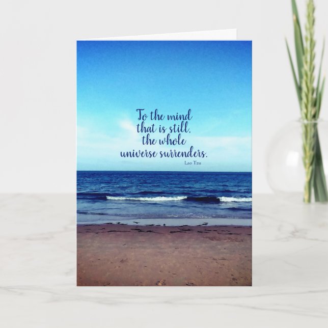 Taoist Quote Beach Photograph Card (Front)