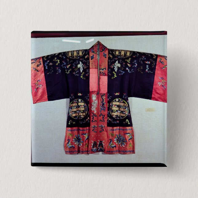 Taoist Robe With Tai Chi Yin and Yang 15 Cm Square Badge (Front)