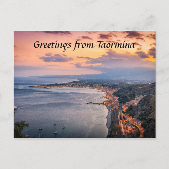 Taormina at Dusk Postcard (Front)