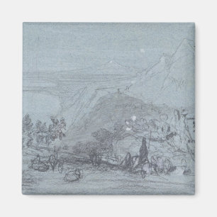 Taormina, from 'Views of Sicily' (chalk & gouache Magnet