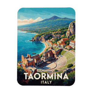 Taormina Italy Greek Theatre Travel Scene 🏛️ Magnet