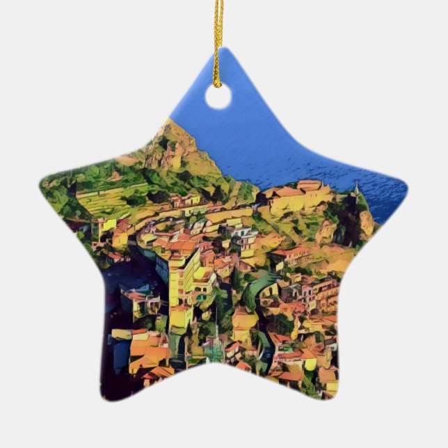 TAORMINA - Sicily - Ceramic Tree Decoration (Front)