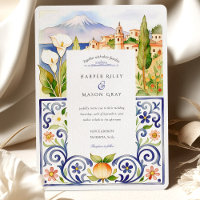 Taormina Sicily & Italian Tile Watercolor Wedding