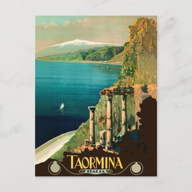 Taormina, Sicily, Italy, view on the coast Postcard (Front)