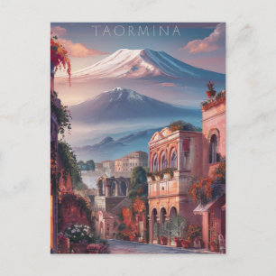 Taormina, Sicily Stylist Painting Postcard