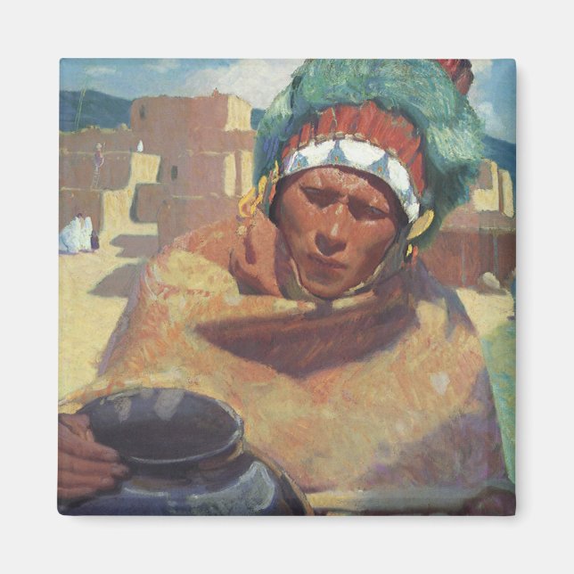 Taos Indian Holding a Water Jug by Blumenschein Magnet (Front)