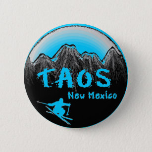 Taos New Mexico artistic skier 6 Cm Round Badge