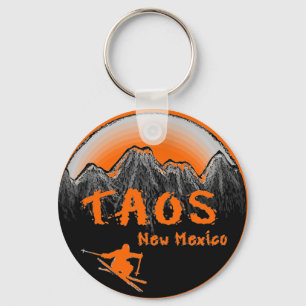 Taos New Mexico artistic skier Key Ring