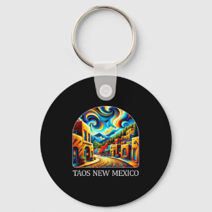 Taos New Mexico - Expressionism Art -  Key Ring
