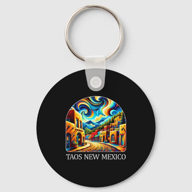 Taos New Mexico - Expressionism Art -  Key Ring (Front)