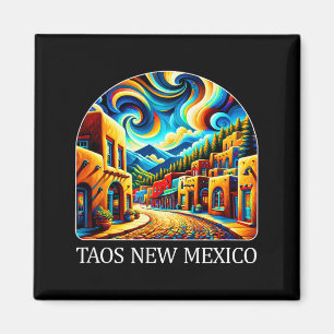 Taos New Mexico - Expressionism Art -  Magnet