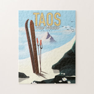 Taos New Mexico ski poster Jigsaw Puzzle