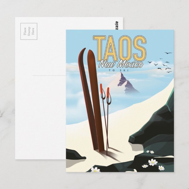 Taos New Mexico ski poster Postcard (Front/Back)
