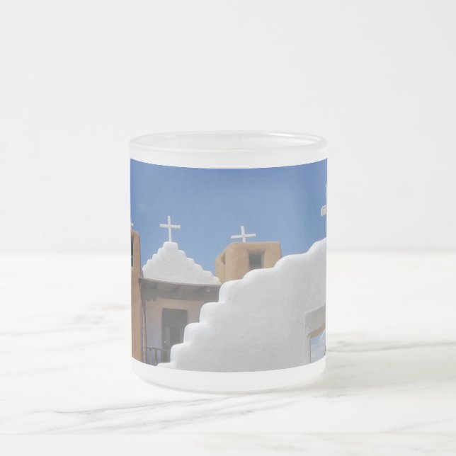 Taos Pueblo Church frosted Coffee Mug (Center)