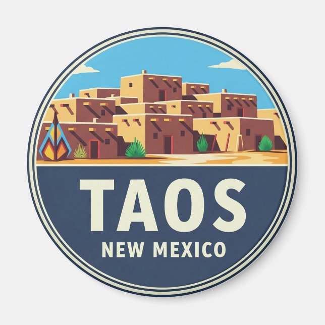 Taos Pueblo New Mexico Magnet (Front)